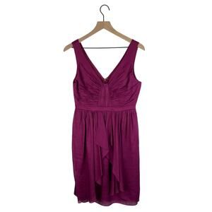 Anthropologie BHLDN Quilaree burgundy silk bridesmaid wedding party dress 6